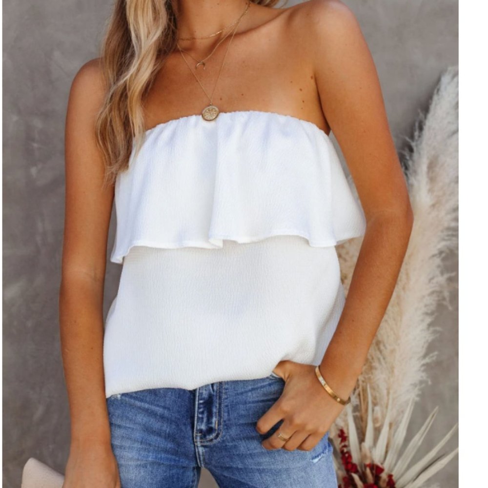 PADME Strapless Ruffle Blouse - Picture 6 of 10